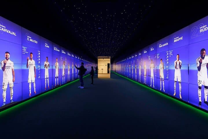 Walk the Hall of Legends surrounded by Real Madrid stars lighting up every step