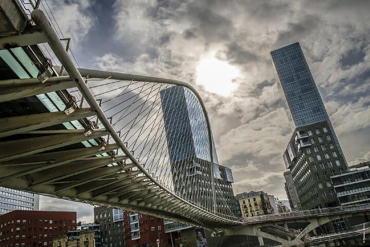 Zubizuri Bridge: The futuristic white walkway by Santiago Calatrava.