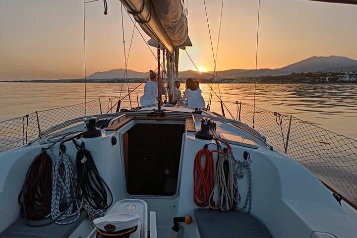 Sunset on Private Sailing boat Puerto Banus Marbella (10 pax)