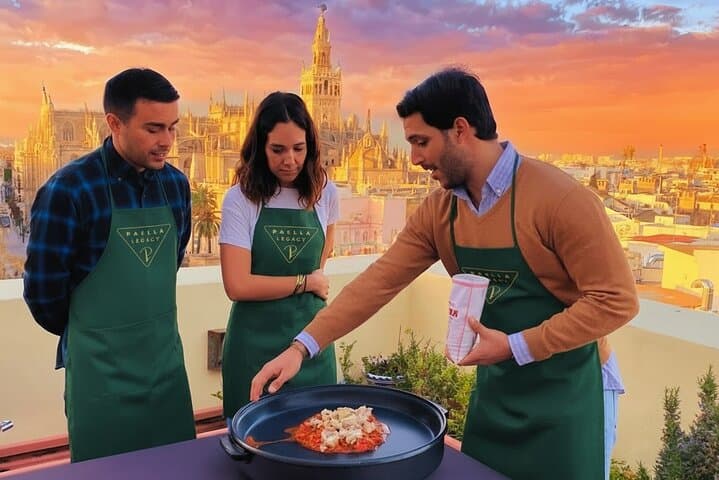 Rooftop Paella Cooking Class with Cathedral views