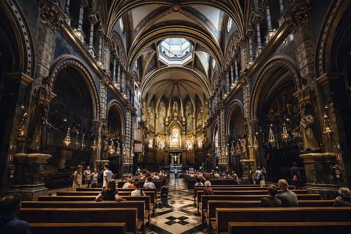 Interior of Montserrat Monastery Basilica, Montserrat, Barcelona