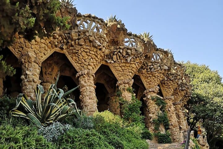 Gaudí architecture in Park Güell, Barcelona