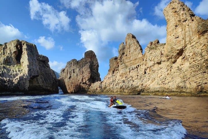 jet skis to Cala D'albarca, north of Ibiza