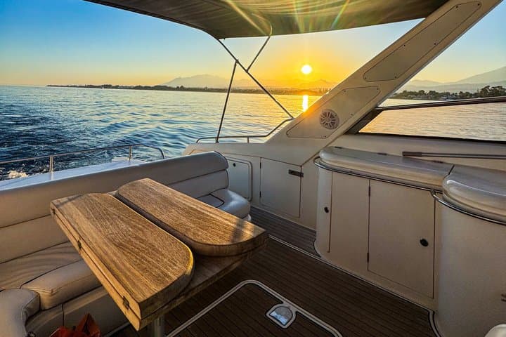 Golden Sunset on Luxury Yacht from PUERTO BANÚS, Marbella