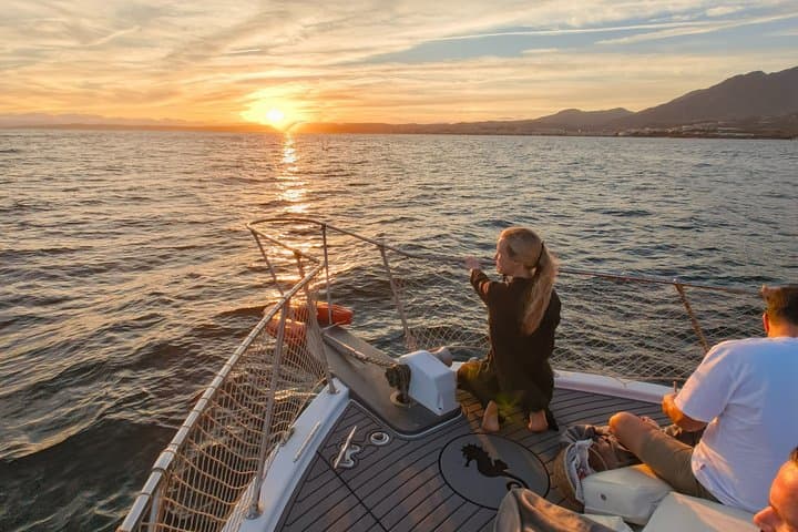 Dolphin Searching Sunset Cruise with Bottle of Cava & Snacks