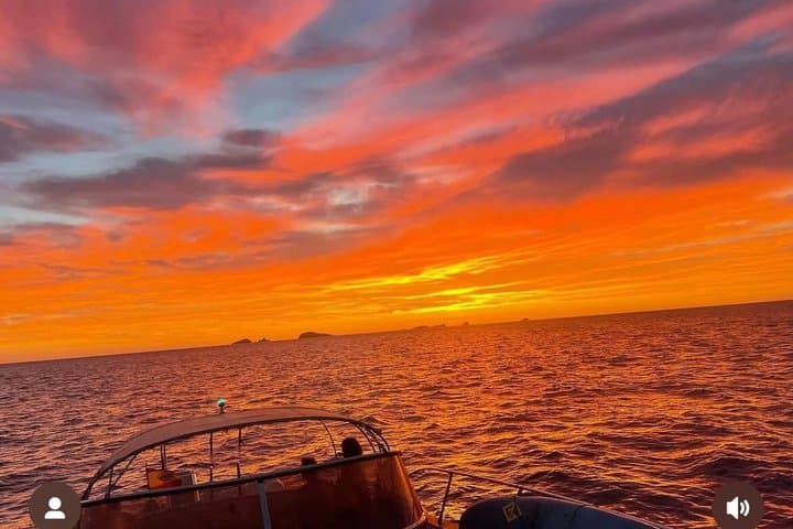 Sunset on the sea in Ibiza