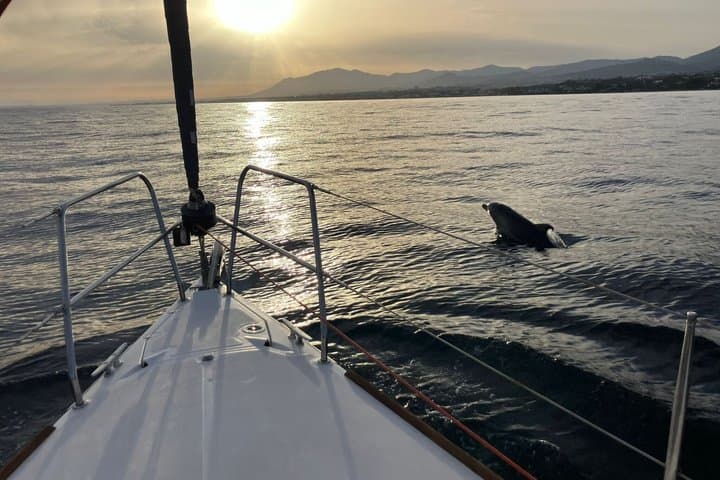 Marbella - sunset from sailboat with Drinks,dufour 412