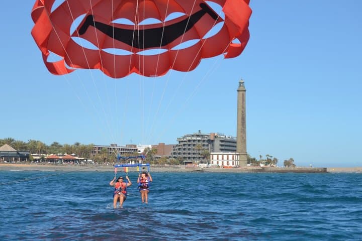 Parasailing about the Dunes of Maspalomas