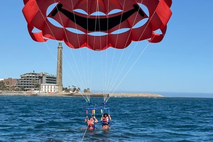 Parasailing about the Dunes of Maspalomas