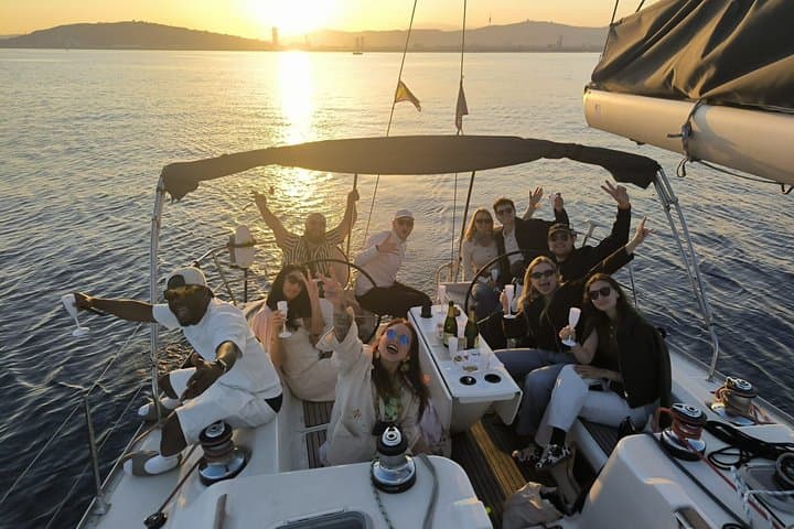 Barcelona Sunset Sailing with Open Bar of Cava and Snacks