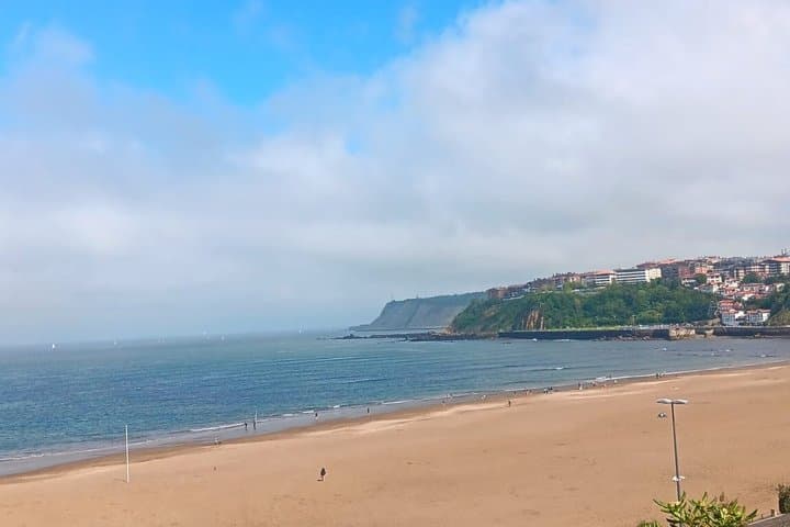 Getxo: Suspension Bridge, Cruise ships, and Old Port.
