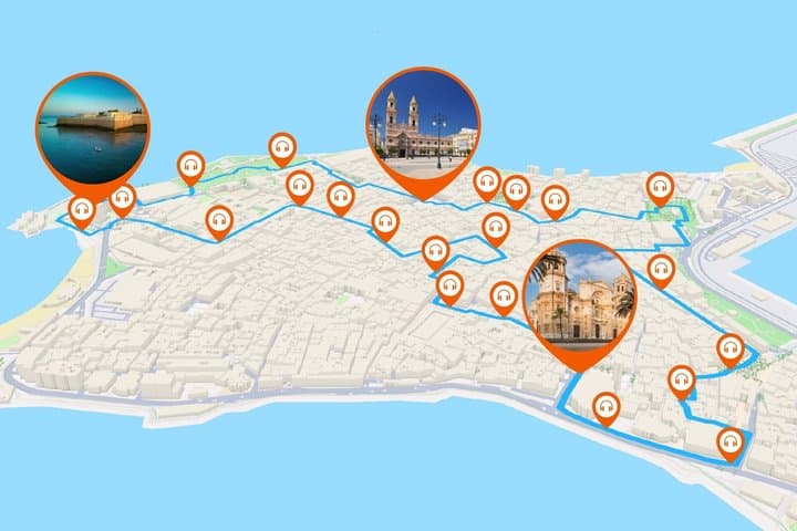 Cadiz Audio guided walking tour 2h30 and 25 audio comments