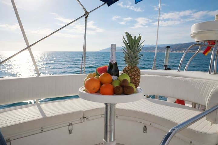 Sunset on Luxury Yacht Includes a Drink