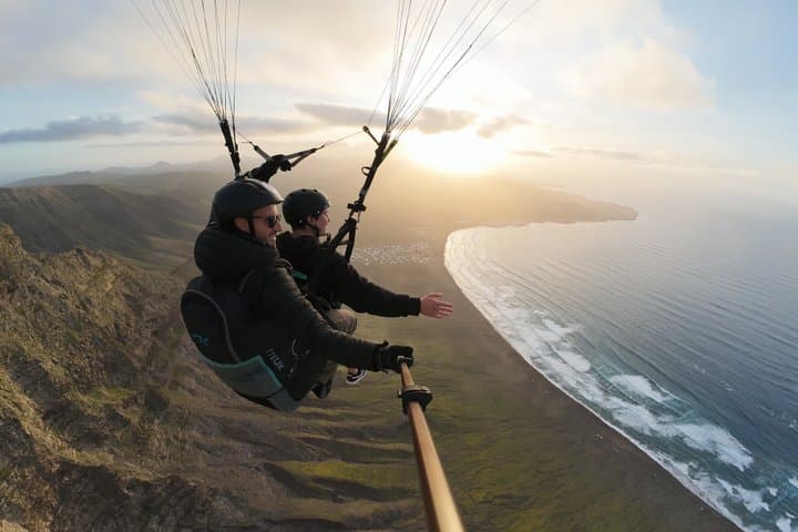 Paragliding flight in Lanzarote
