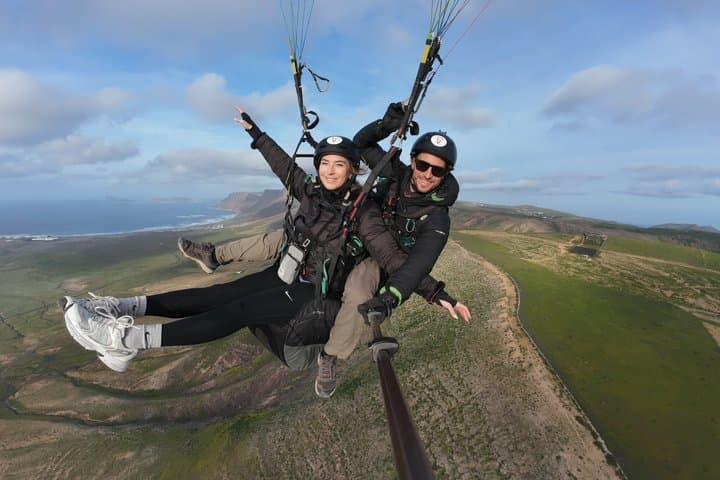 Paragliding flight in Lanzarote