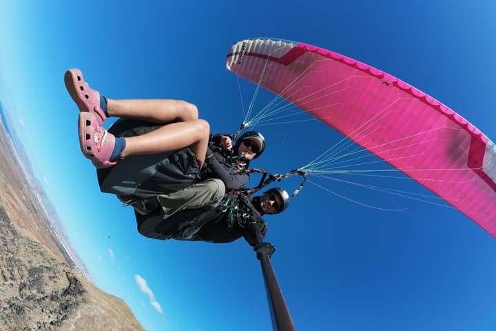 Paragliding flight in Lanzarote