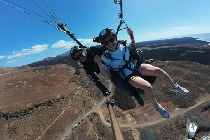 Paragliding flight in Lanzarote