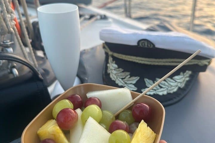 Marbella Sunset From Sailboat Dolphins with Drinks Snack Elan com