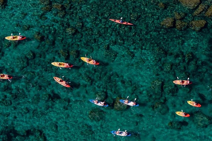 Kayak & Snorkeling in crystal waters, sea caves, Ibiza, Spain