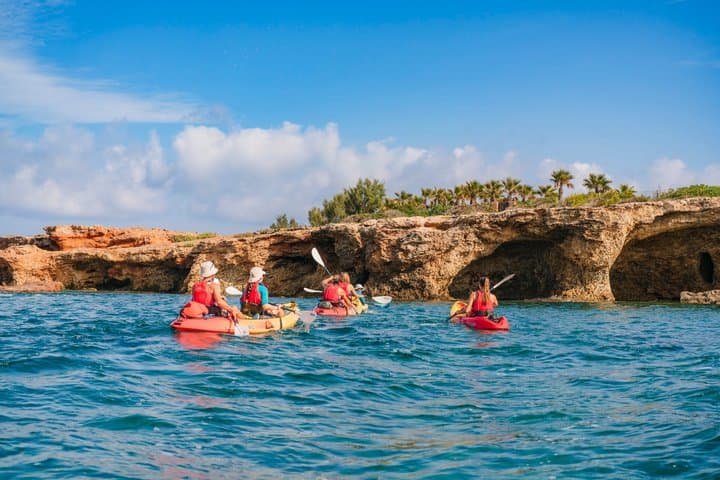 Kayak & Snorkeling in crystal waters, sea caves, Ibiza, Spain