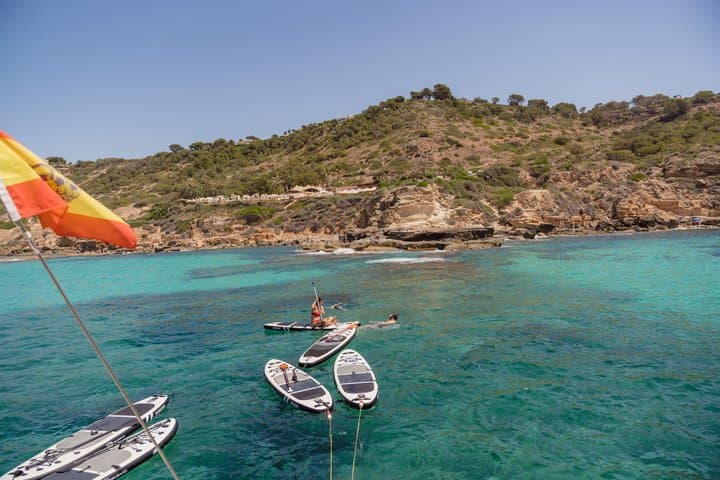 Catamaran sailing in Mallorca through the Bay of Palma with BBQ