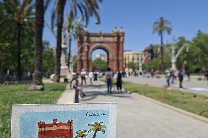 Paint your own postcard of Barcelona