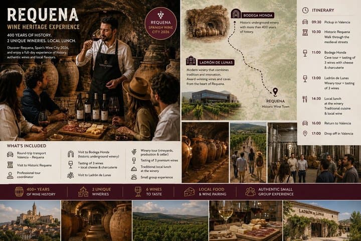 Requena Wine Heritage & Experience & Local Lunch from Valencia