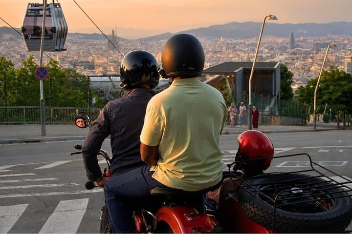 Sunset & Night Tour of Barcelona by Sidecar Motorcycle