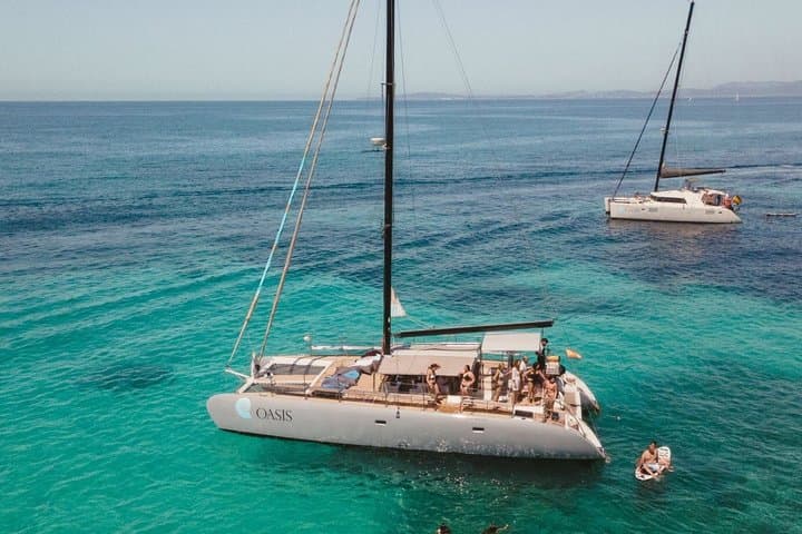 Catamaran sailing at sunset with tapas Palma de Mallorca