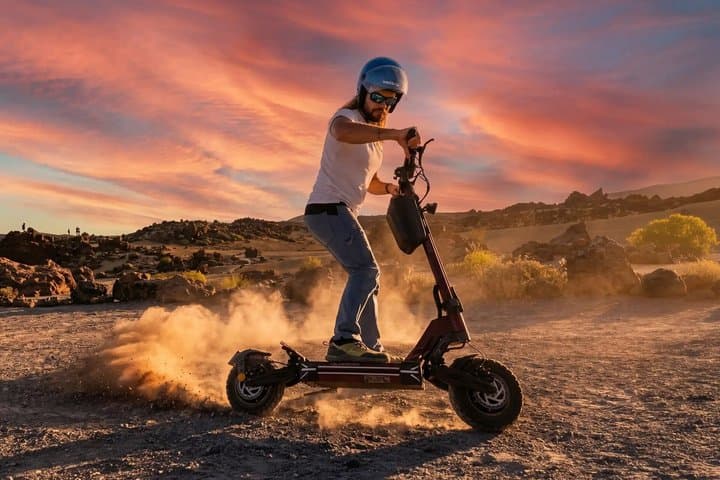 Off Road Electric Scooter Tour at Sunset with Cava