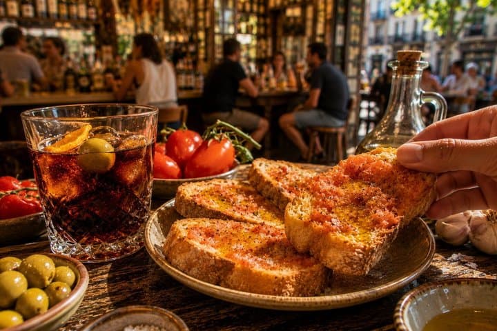 Vegetarian Barcelona Tapas and Wine Tour in Gracia Full Meal