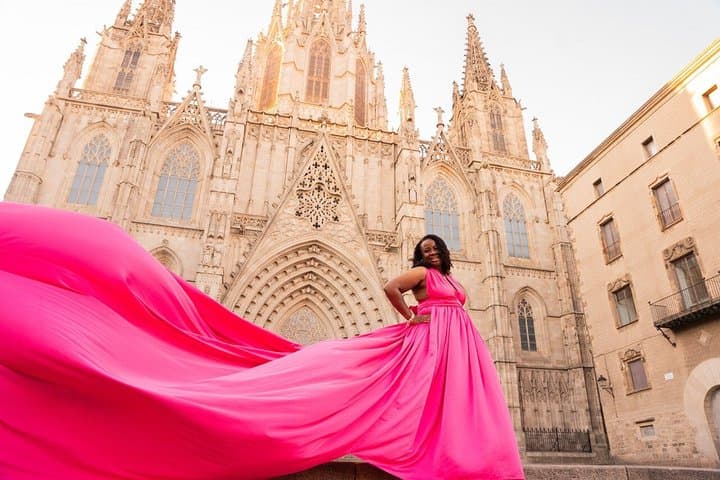 Barcelona Flying Dress photoshoot
