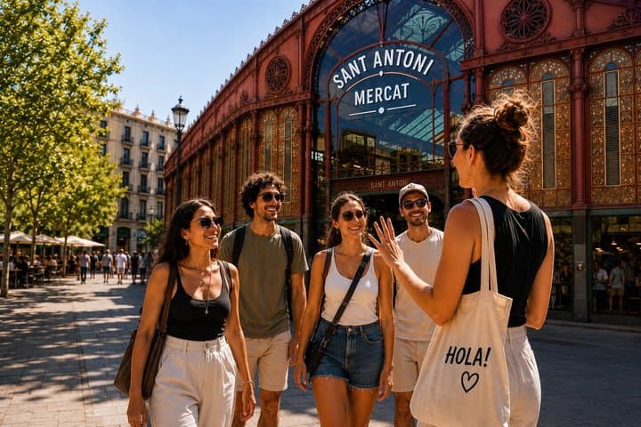 Spanish Language Lesson at Sant Anthony Market in Barcelona