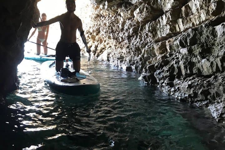 Paddle surfing and snorkeling in Ibiza