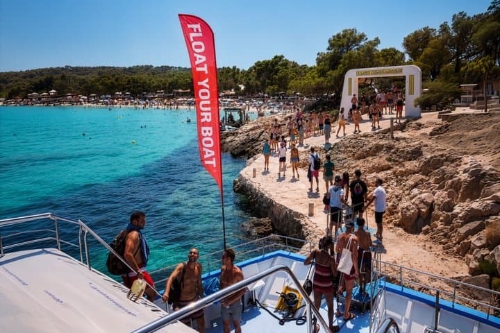 Sunset Beach Hopping Cruise, Cala Comte and Cala Bassa, SUP and snorkelling