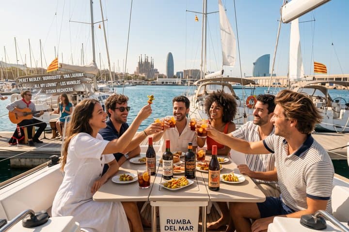 Barcelona Open Sailing trip, Vermouth, tapas & Live Catalan Rumba