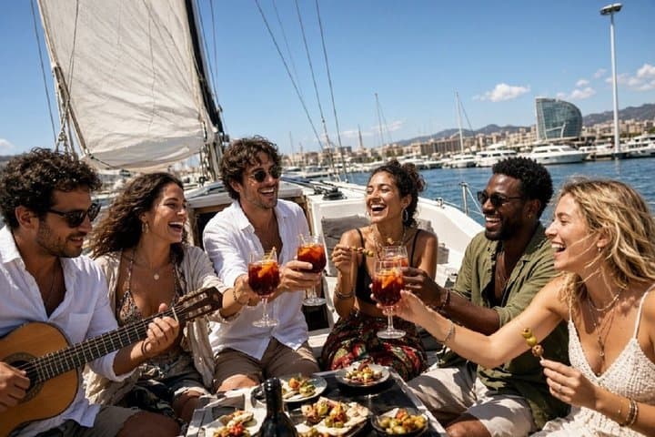 Barcelona Open Sailing trip, Vermouth, tapas & Live Catalan Rumba