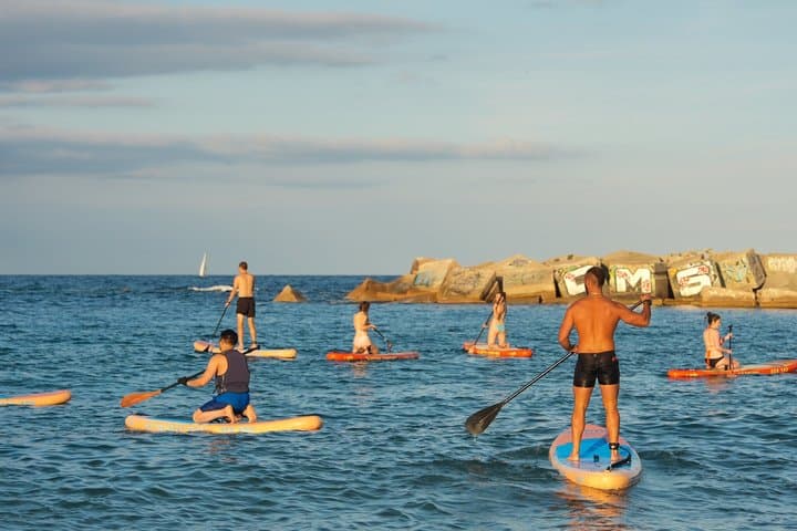 Paddle Surfing in Barcelona