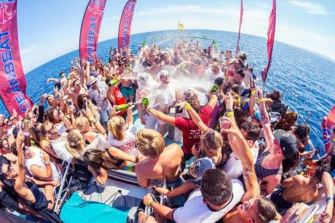 Oceanbeat Ibiza boat party - Aye, Aye captain - resident DJs Cris Ruiz & Plastik Funk