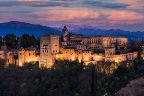 Alhambra at night