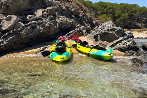 Guided kayak tour of Mongofre and Addaia Bay