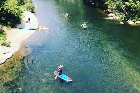 Stand up paddle down the river Bidassoa