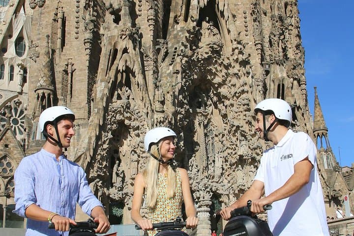 Sagrada Família stop during our Gaudí Segway adventure