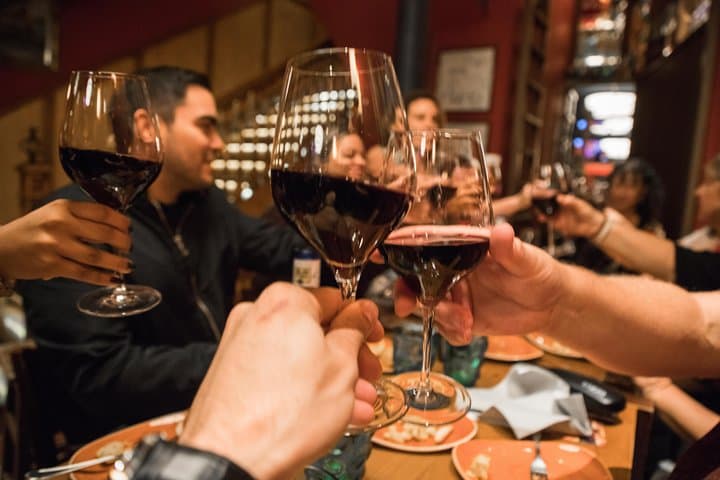 Several tapas bars on the walking route feature Spanish wines and classic dishes.