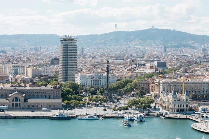 Columbus Monument Lookout: Scenic Ramblas, Sea and Montjuïc Views