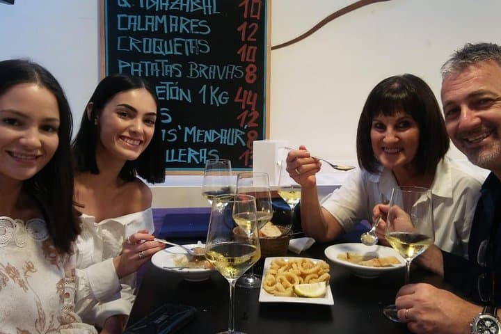 Part of our group enjoying delicious pintxos