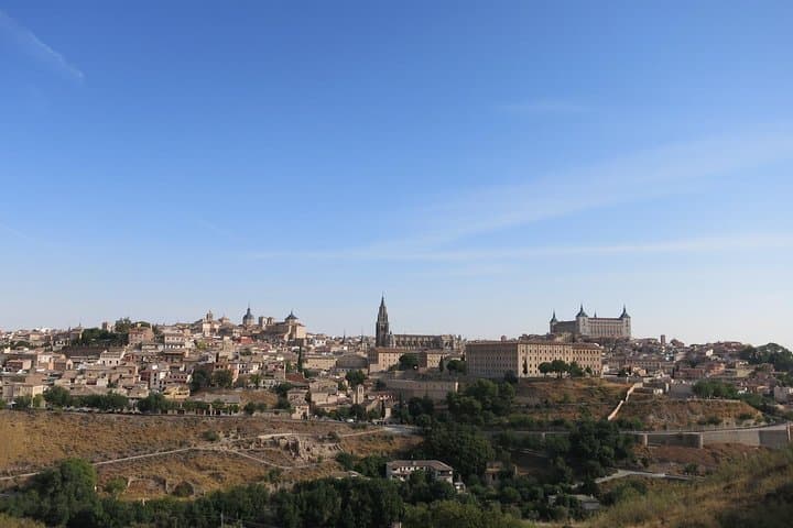Toledo, view from the road coming from Madrid. The welcome is impressive.