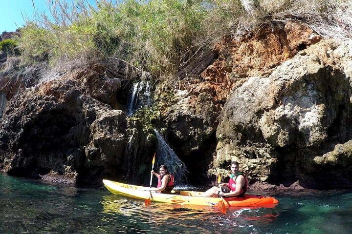 Kayak route Nerja-Maro. Waterfall Maiden