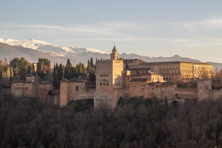The magnificent Alhambra and with Sierra Nevada as a backdrop.