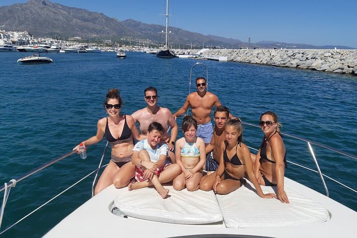 Entrance through Puerto Banus of the boat after the tour of the Coast with bathroom included